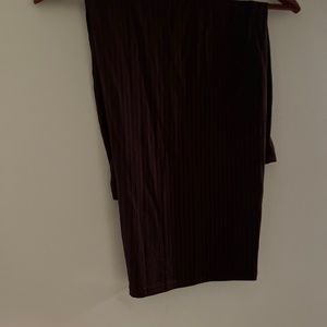Brown Bodycon Midi Skirt